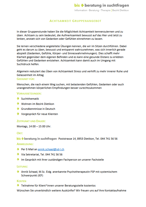 Achtsamkeitsgruppe