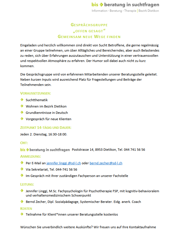 Gesprächsgruppe offen gesagt