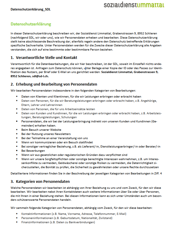 Datenschutzerklärung