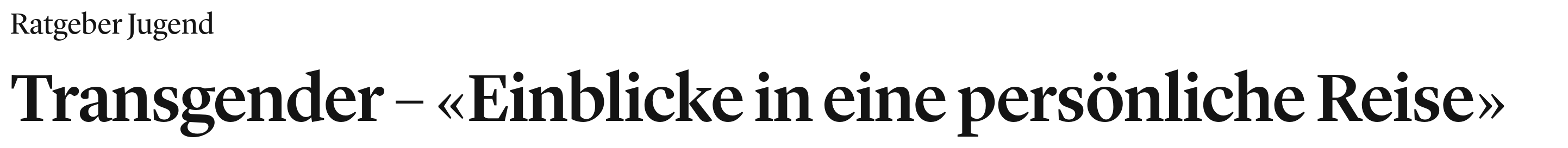 Transgender - Einblicke in eine persönliche Reise
