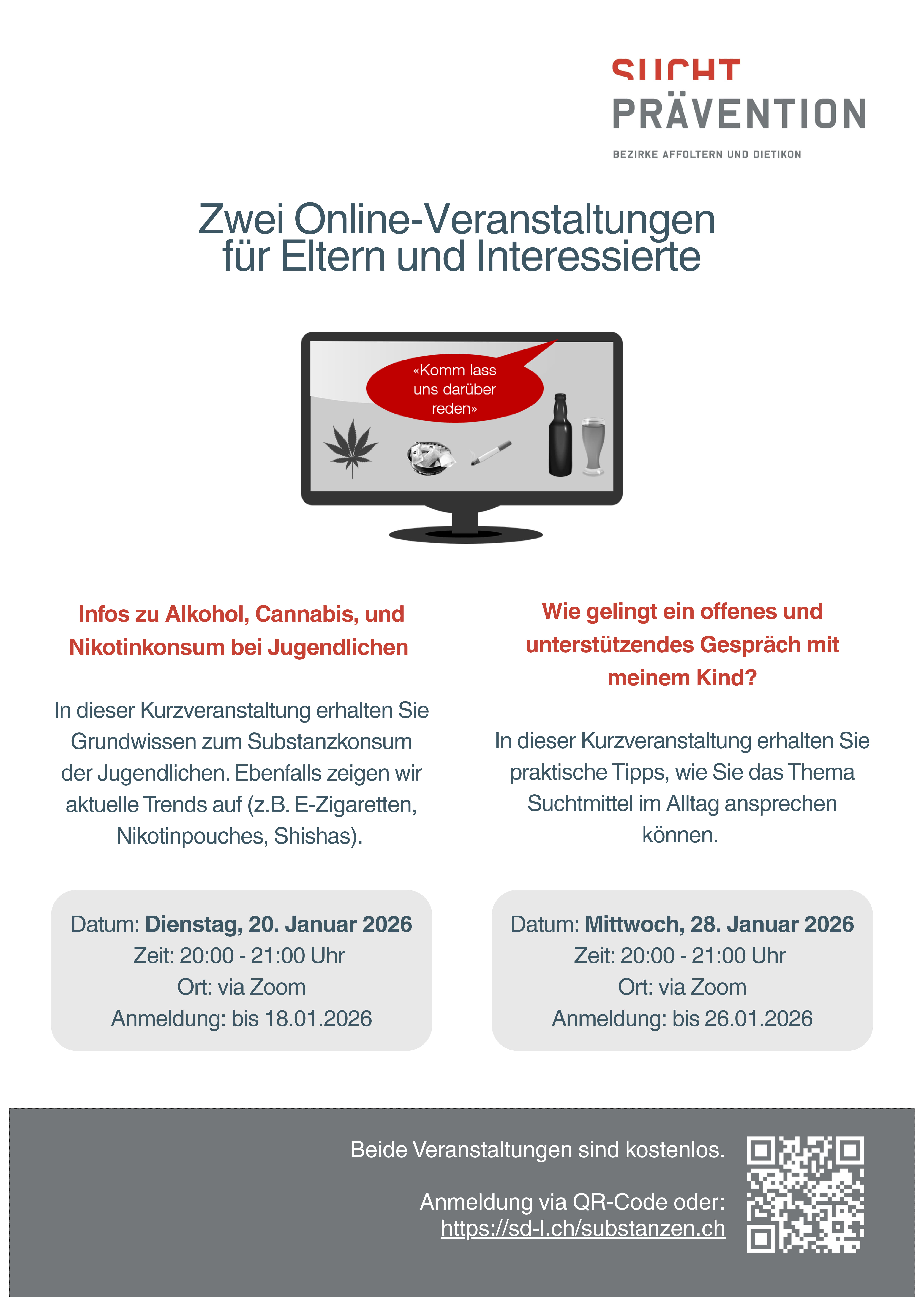 Flyer Online Veranstaltung Elternveranstaltung